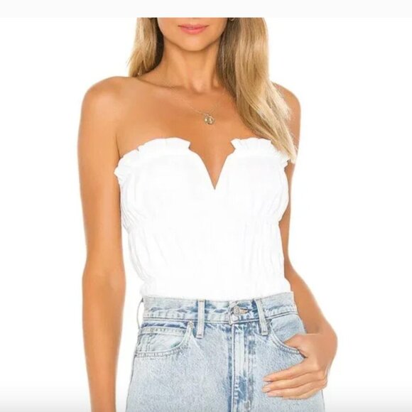 Majorelle Effie Strapless V Neck Bodysuit White Size Small - Picture 1 of 8